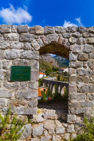 Aqueduct in Bar Old Town - Montenegro - nature and architecture backgroundのeditorial素材