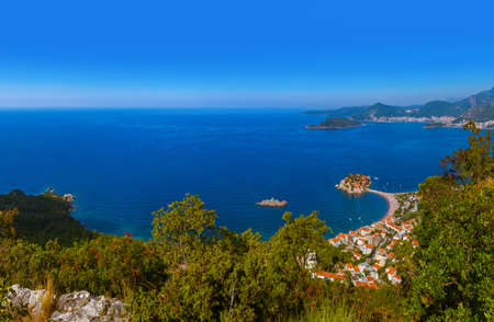 Island Sveti Stefan - Montenegro - nature backgroundのeditorial素材