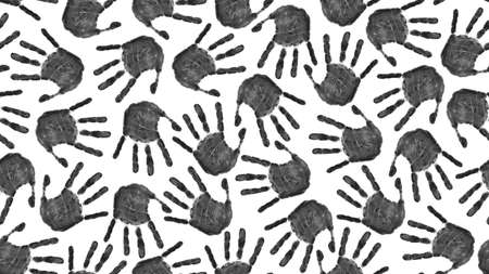 Seamless hands background isolated on white - teamwork conceptの写真素材