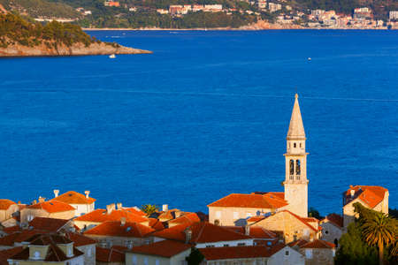 Old Town in Budva Montenegro - architecture travel backgroundのeditorial素材