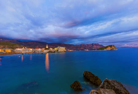 Old Town in Budva Montenegro - architecture travel backgroundのeditorial素材