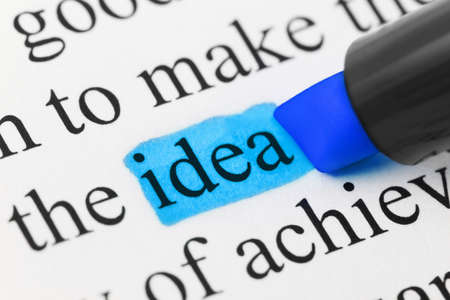 Highlighter and word idea - concept business background