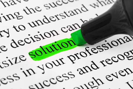 Highlighter and word solution - concept business backgroundの写真素材