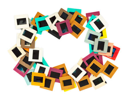 Photo frames for slide isolated on white backgroundの写真素材