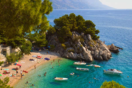 Beach at Brela, Croatia - resort travel background