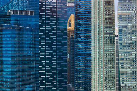 Modern skyscrapers at Singapore - architecture backgroundのeditorial素材