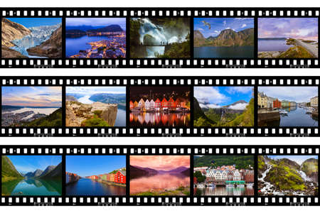 Frames of film - Norway travel images (my photos) - nature and architecture background