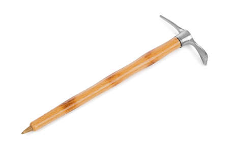 Souvenir ice axe isolated on white background