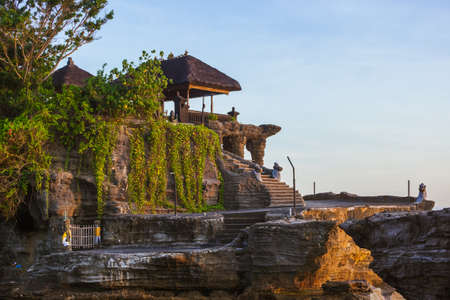 Tanah Lot Temple in Bali Indonesia - nature and architecture backgroundの写真素材