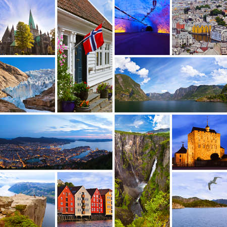 Collage of Norway travel imagesの写真素材