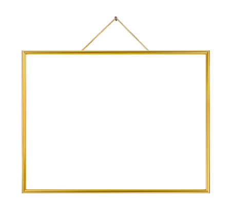 Metal frame on string isolated on white background