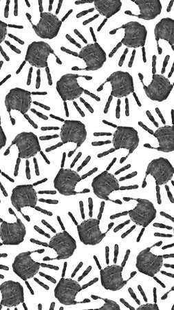 Seamless hands background isolated on white - teamwork conceptの写真素材