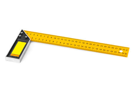 Construction square triangle ruler isolated on white background