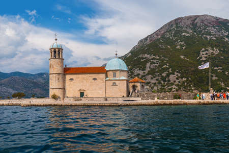 Our Lady of the Rock island in Boka Kotor bay - Montenegroの写真素材