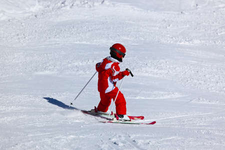 Skier at mountains ski resort Innsbruck Austriaの写真素材