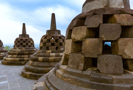 Borobudur Buddhist Temple in island Java Indonesiaの写真素材