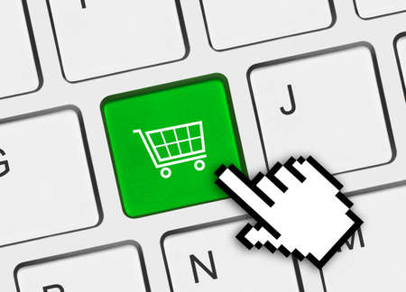 Computer keyboard with shopping keyの写真素材