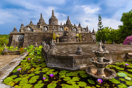 Buddhist temple of Banjar in island Bali Indonesia - travel and architecture backgroundの写真素材