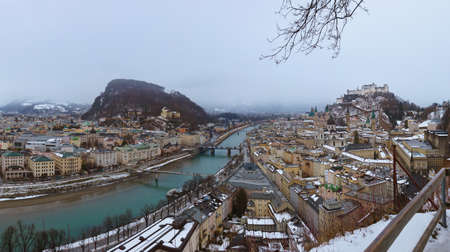 Salzburg Austria at winterの写真素材