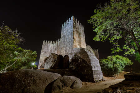Castle in town Guimaraes - Portugalのeditorial素材