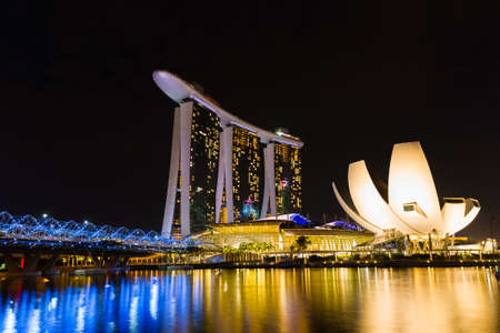 Marina bay in Singapore city skylineのeditorial素材