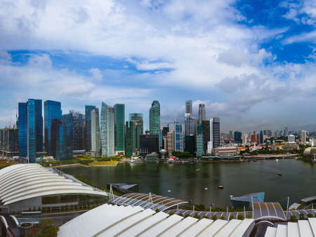 Marina bay in Singapore city skylineのeditorial素材
