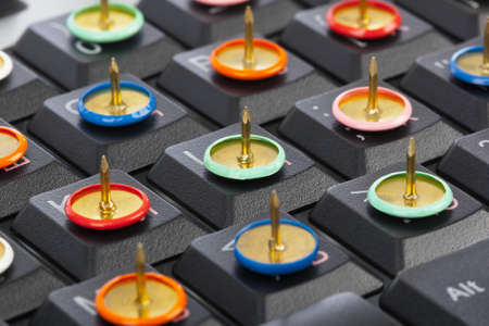 Pins on computer keyboard