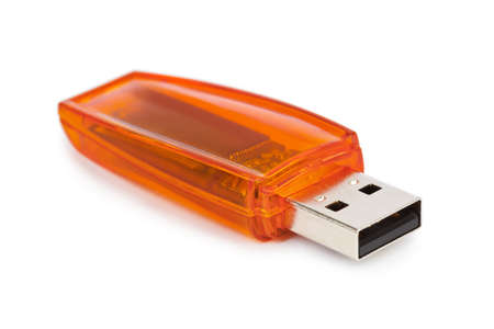 Flash usb memory drive isolated on white backgroundの写真素材