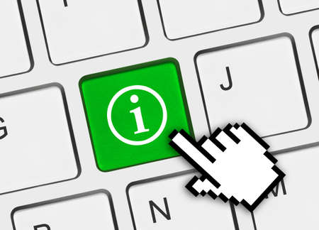 Computer keyboard with information keyの写真素材