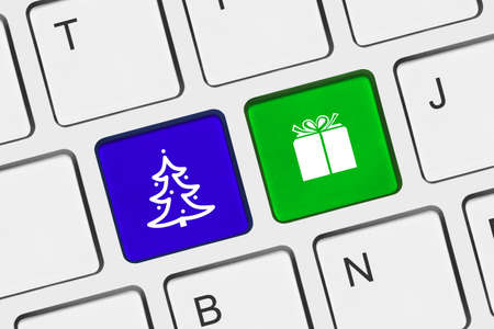 Computer keyboard with Christmas keys