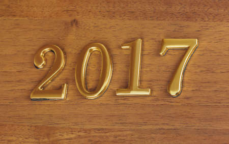 Numbers 2017 on door - new year concept backgroundの写真素材