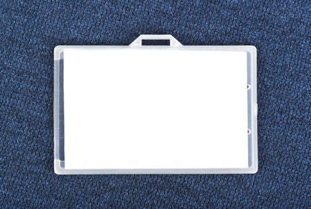 Badge on clothing - office backgroundの写真素材