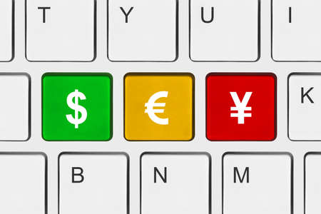 Computer keyboard with money keys - internet business concept