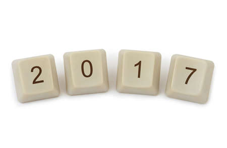 Computer buttons 2017 iisolated on white backgroundの写真素材