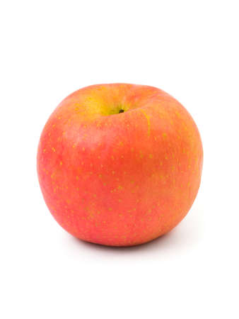 Ripe apple fruit isolated on white backgroundの写真素材