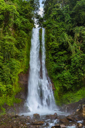 Gitgit Waterfall on Bali island Indonesia - travel and nature backgroundの写真素材