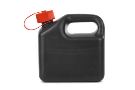 Plastic jerrycan isolated on white backgroundの写真素材