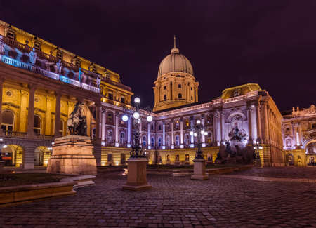 Royal palace in Budapest Hungary - cityscape architecture backgroundのeditorial素材