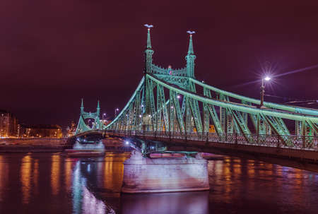 Liberty Bridge in Budapest Hungary - cityscape architecture backgroundの写真素材