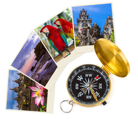 Bali Indonesia travel images (my photos) and compass - architecture and nature conceptの写真素材