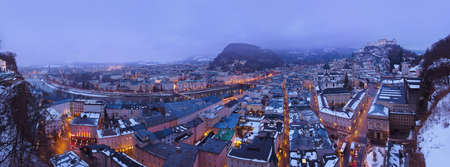 Salzburg Austria at winter - architecture backgroundの写真素材