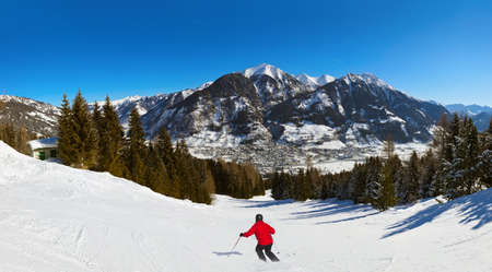 Mountains ski resort Bad Hofgastein Austria - nature and architecture backgroundの写真素材