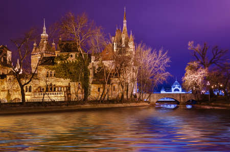 Vajdahunyad castle in Budapest Hungary - cityscape architecture backgroundのeditorial素材
