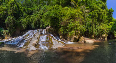 Rang-Reng Waterfall on Bali island Indonesia - travel and nature backgroundの写真素材