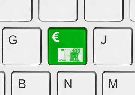 Computer keyboard with 2017 key - holiday conceptの写真素材