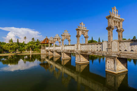 Water Palace Taman Ujung in Bali Island Indonesia - travel and architecture backgroundのeditorial素材