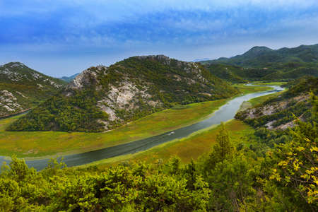 Rijeka Crnojevica River near Skadar Lake - Montenegro - nature backgroundの写真素材