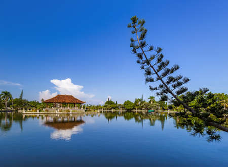 Water Palace Taman Ujung in Bali Island Indonesia - travel and architecture backgroundのeditorial素材