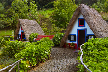Traditional Madeira house in Santana Portugal - travel backgroundの写真素材