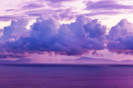 Seychelles at sunset - nature backgroundの写真素材